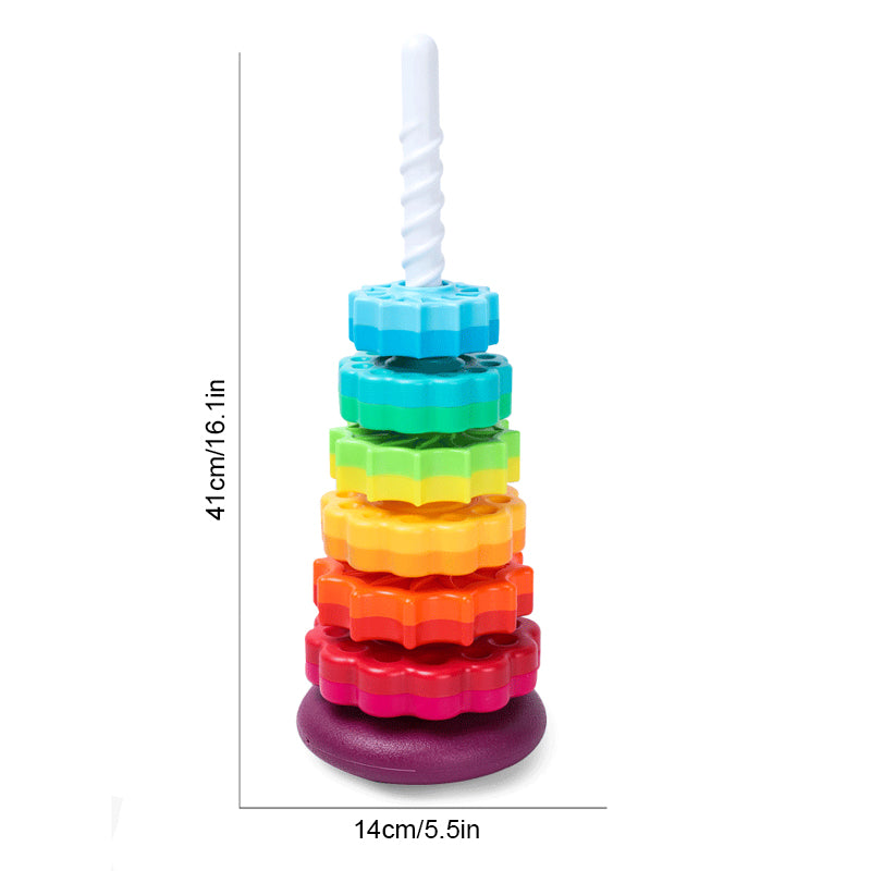 Roterende regnbuefarvet legetøj