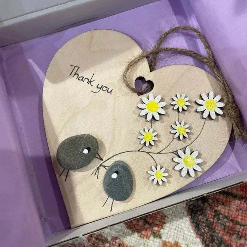 Træhjerte takkegave