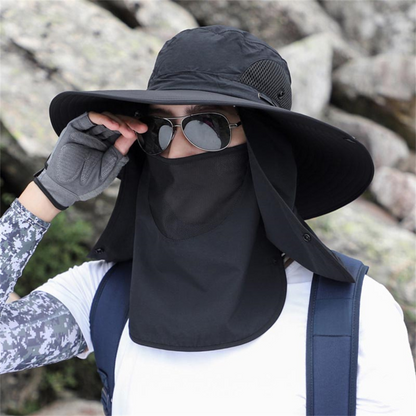 Solhatt med Brett Brätte – Andningsbar UV-skyddshatt för Fiske, Vandring och Trädgårdsarbete