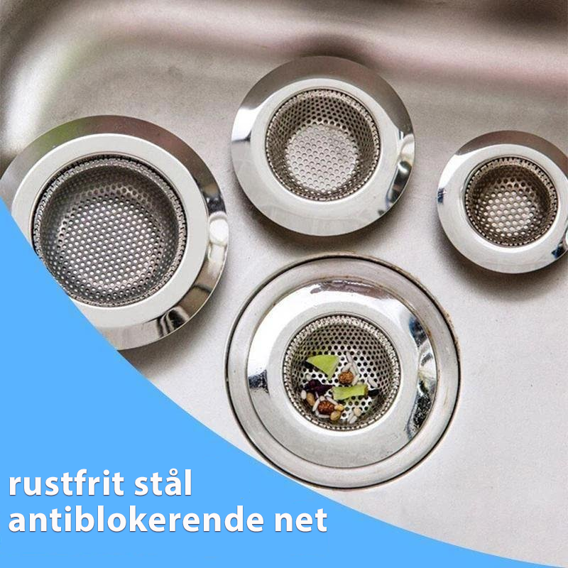 Køkkenfilter i rustfrit stål til køkkenvaske (3 stk.)