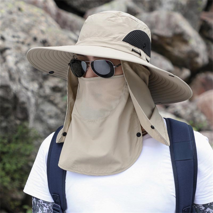 Andningsbar solhatt med brett brätte och UV-skydd för utomhusbruk
