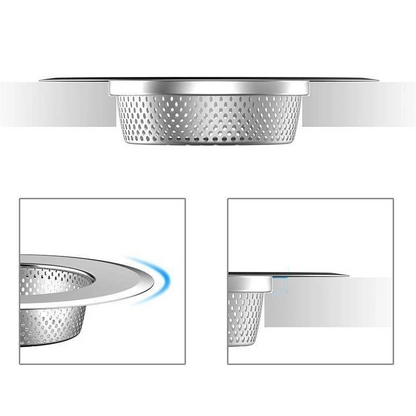 Køkkenfilter i rustfrit stål til køkkenvaske (3 stk.)