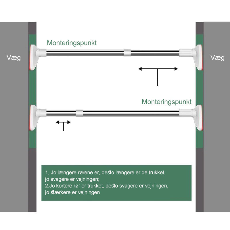 Tøjbøjle Teleskopstang（Buy 2, -10%; Buy 3, -15%; Buy 4, -20%）