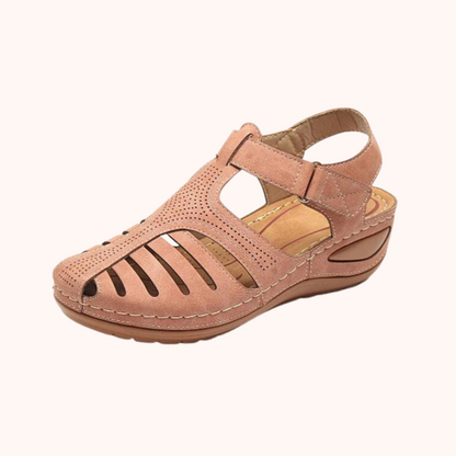 Blød PU-læder lukket tå Vintage skridsikre sandaler