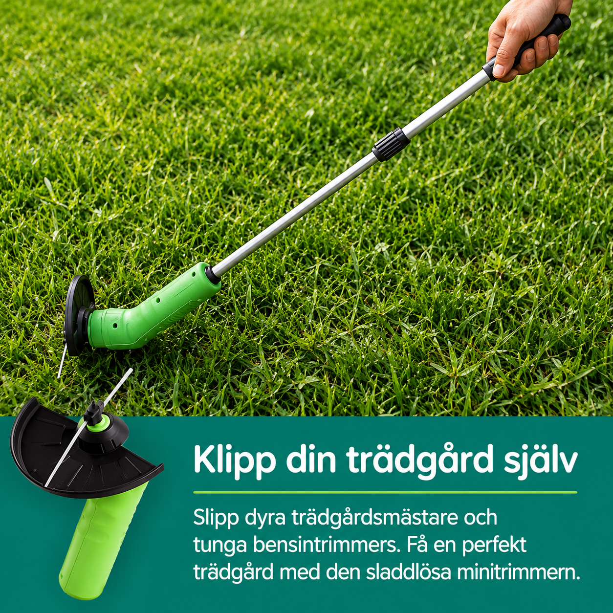 Trådlös Grästrimmer – Kompakt Batteripowered Ogräsklippare för Kanter, Buskar och Planteringar