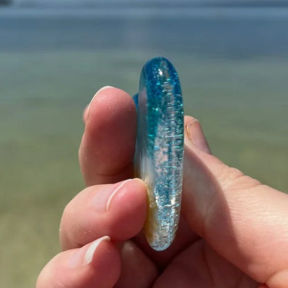 Lommehjerte af glasstrand