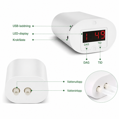 Automatisk Bevattningspump med Timer – Smart Vattning för Krukväxter upp till 8 Krukor